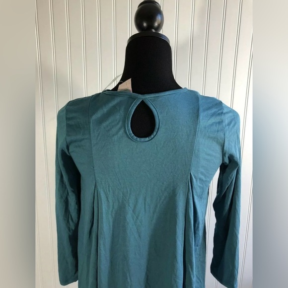 For All Seasons By Paper Crane Nordstrom Teal Keyhole Shirt Women Size Large - Picture 4 of 12
